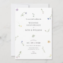 Wilde bloemen elegante huwelijksverjaardag