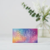 Wilde Bloemen Elegante Lijnkunst Aangepaste QR-cod Visitekaartje (Staand voorkant)
