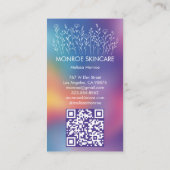 Wilde Bloemen Elegante Lijnkunst Aangepaste QR-cod Visitekaartje (Achterkant)