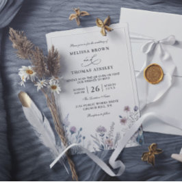 Wilde Bloemen Elegante Moderne Budget QR Code Huwe Kaart