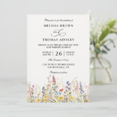 Wilde Bloemen Elegante Moderne Budget QR Code Trou Kaart (Staand voorkant)
