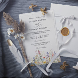 Wilde Bloemen Elegante Moderne Budget QR Code Trou Kaart