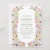Wilde Bloemen Elegante Moderne Rustieke QR Code Tr Kaart (Voorkant)