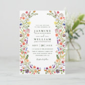Wilde Bloemen Elegante Moderne Rustieke QR Code Tr Kaart (Staand voorkant)