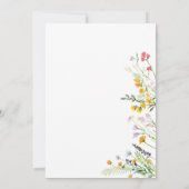 Wilde bloemen Elopement-uitnodiging Kaart (Achterkant)