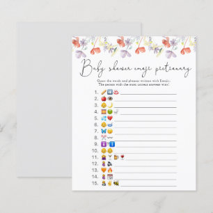 Wilde bloemen Emoji afbeelding spel baby shower