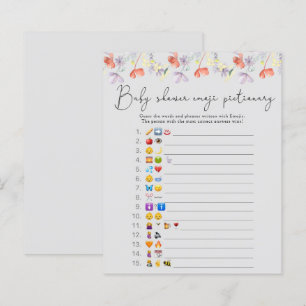 Wilde bloemen Emoji afbeelding spel baby shower