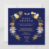 Wilde bloemen en Baby shower van de honingbijen Kaart (Voorkant)