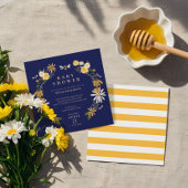 Wilde bloemen en Baby shower van de honingbijen Kaart