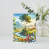 Wilde bloemen en beekjes in Spring Valley Briefkaart (Staand voorkant)