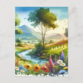 Wilde bloemen en beekjes in Spring Valley Briefkaart (Voorkant)