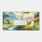 Wilde bloemen en beekjes in Spring Valley Bureaumat (Keyboard & Muis)