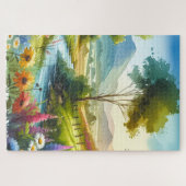 Wilde bloemen en beekjes in Spring Valley Legpuzzel (Horizontaal)