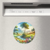 Wilde bloemen en beekjes in Spring Valley Magneet (Insitu (Vaatwasser))