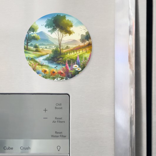 Wilde bloemen en beekjes in Spring Valley Magneet (Insitu (Koelkast))