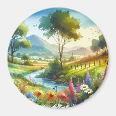 Wilde bloemen en beekjes in Spring Valley Magneet (Voorkant)