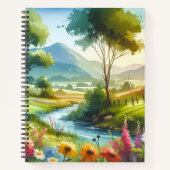 Wilde bloemen en beekjes in Spring Valley Notitieboek (Voorkant)