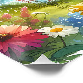 Wilde bloemen en beekjes in Spring Valley Perfect Poster (Hoek)