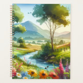 Wilde bloemen en beekjes in Spring Valley Planner (Voorkant)