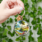 Wilde bloemen en beekjes in Spring Valley Sleutelhanger (Hand)