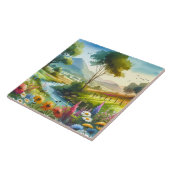 Wilde bloemen en beekjes in Spring Valley Tegeltje (Zijkant)