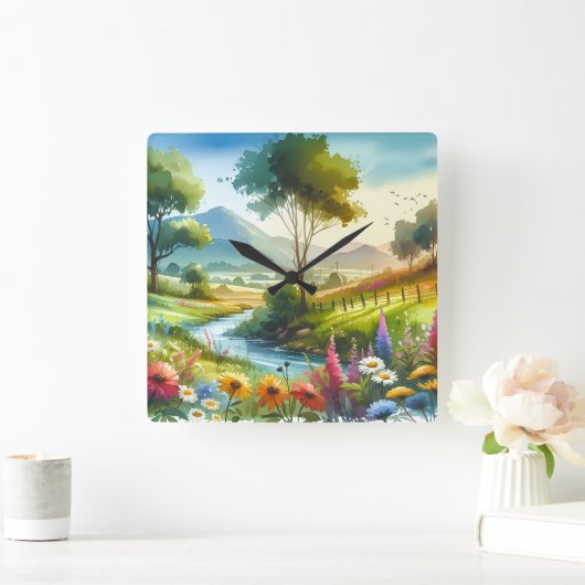 Wilde bloemen en beekjes in Spring Valley Vierkante Klok (Huis)