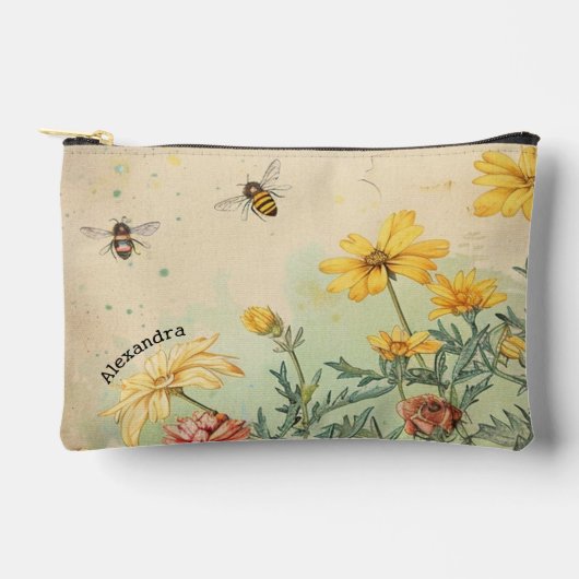  wilde bloemen en bijen cosmetische of etui (Voorkant)