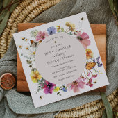 Wilde bloemen en Bijen MidSummer Floral Baby showe Kaart