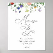 Wilde bloemen en bijen Mimosa Bar Poster (Voorkant)