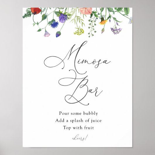 Wilde bloemen en bijen Mimosa Bar Poster (Voorkant)