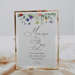 Wilde bloemen en bijen Mimosa Bar Poster