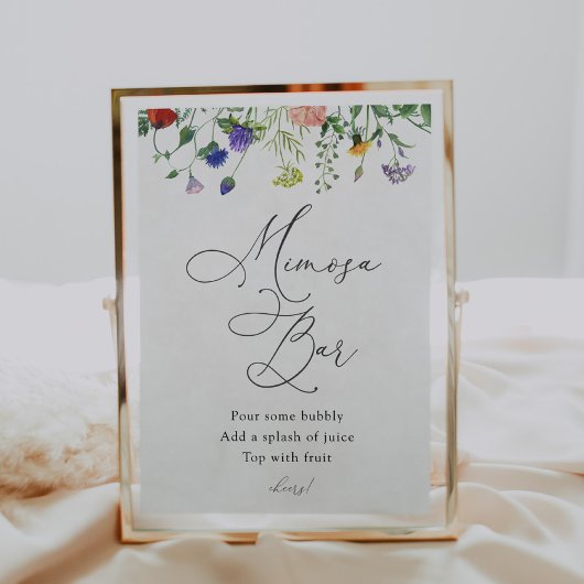 Wilde bloemen en bijen Mimosa Bar Poster