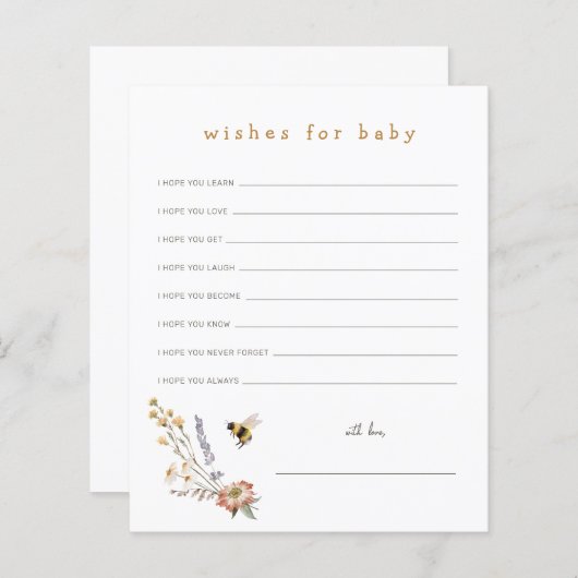 Wilde bloemen en bijengewas voor de Kaart van de B (Voorkant / Achterkant)