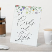 Wilde bloemen en bijenkaarten en steuntstiften reclamebord met voetstuk (Insitu)