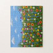 Wilde bloemen en blauwe luchten legpuzzel (Verticaal)