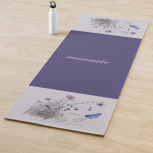 Wilde bloemen en Boterfly Yoga Mat