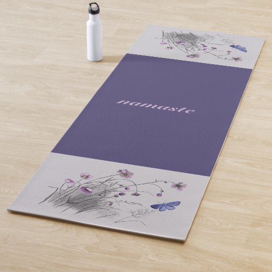 Wilde bloemen en Boterfly Yoga Mat (In situ)