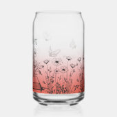 Wilde bloemen en Butterflies Blikvorm Glas (Achterkant)