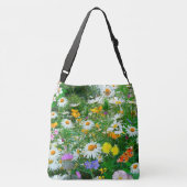 Wilde bloemen en Butterflies Crossbody Tas (Achterkant)