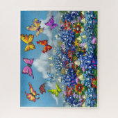 Wilde bloemen en Butterflies Legpuzzel (Verticaal)