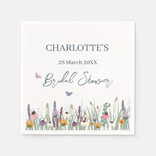 Wilde bloemen en Butterflies Vrijgezellenfeest Par Servet (Voorkant)