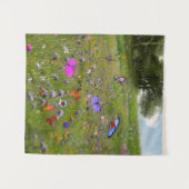 Wilde bloemen en Butterflies Wandkleed (Voorkant (horizontaal))
