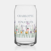 Wilde bloemen en Butterflies Wedding Blikvorm Glas (Voorkant)