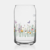 Wilde bloemen en Butterflies Wedding Blikvorm Glas (Rechts)