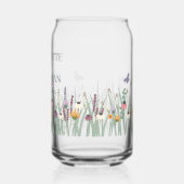 Wilde bloemen en Butterflies Wedding Blikvorm Glas (Links)