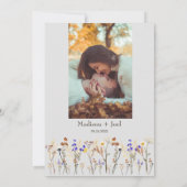 Wilde bloemen en foto's Weddenschap Kaart (Achterkant)