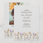 Wilde bloemen en foto's Weddenschap Kaart (Voorkant / Achterkant)