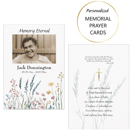 Wilde bloemen en gras orthodoxe begrafenisgebed Ka Plaatskaartje