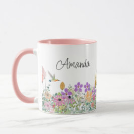 Wilde Bloemen en Groene Bloemstuk Koffie Mok