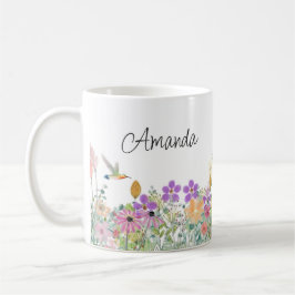Wilde Bloemen en Groene Bloemstuk Koffie Mok